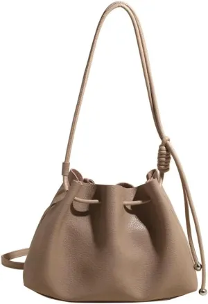 Halemet Bucket Bags for Women Drawstring Bucket Bag Soft Leather Shoulder Bag Purses for Women Crossbody Bag with Small Purse