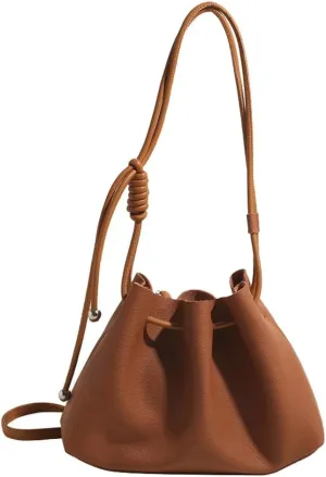 Halemet Bucket Bags for Women Drawstring Bucket Bag Soft Leather Shoulder Bag Purses for Women Crossbody Bag with Small Purse