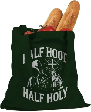Half Hood Half Holy Christian Faith Cotton Canvas Tote Bag