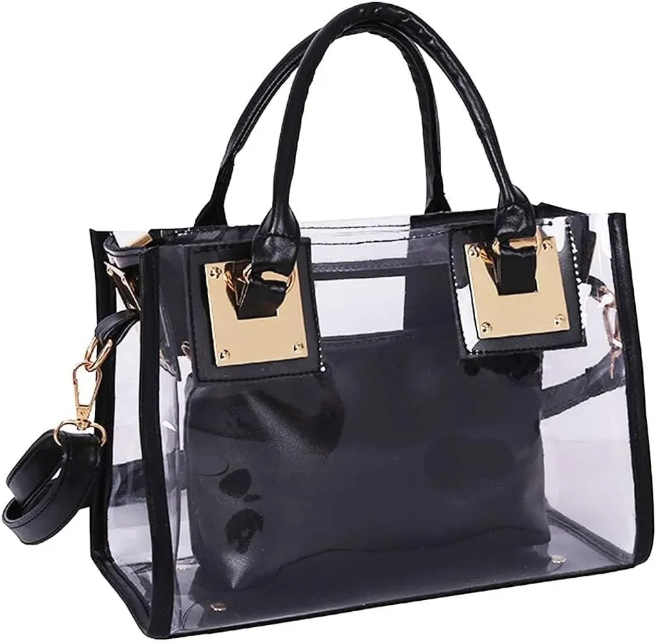 Handbags Women's Clear Jelly Tote Beach Crossbody Transparent Messenger Tote Shoulder Handbag