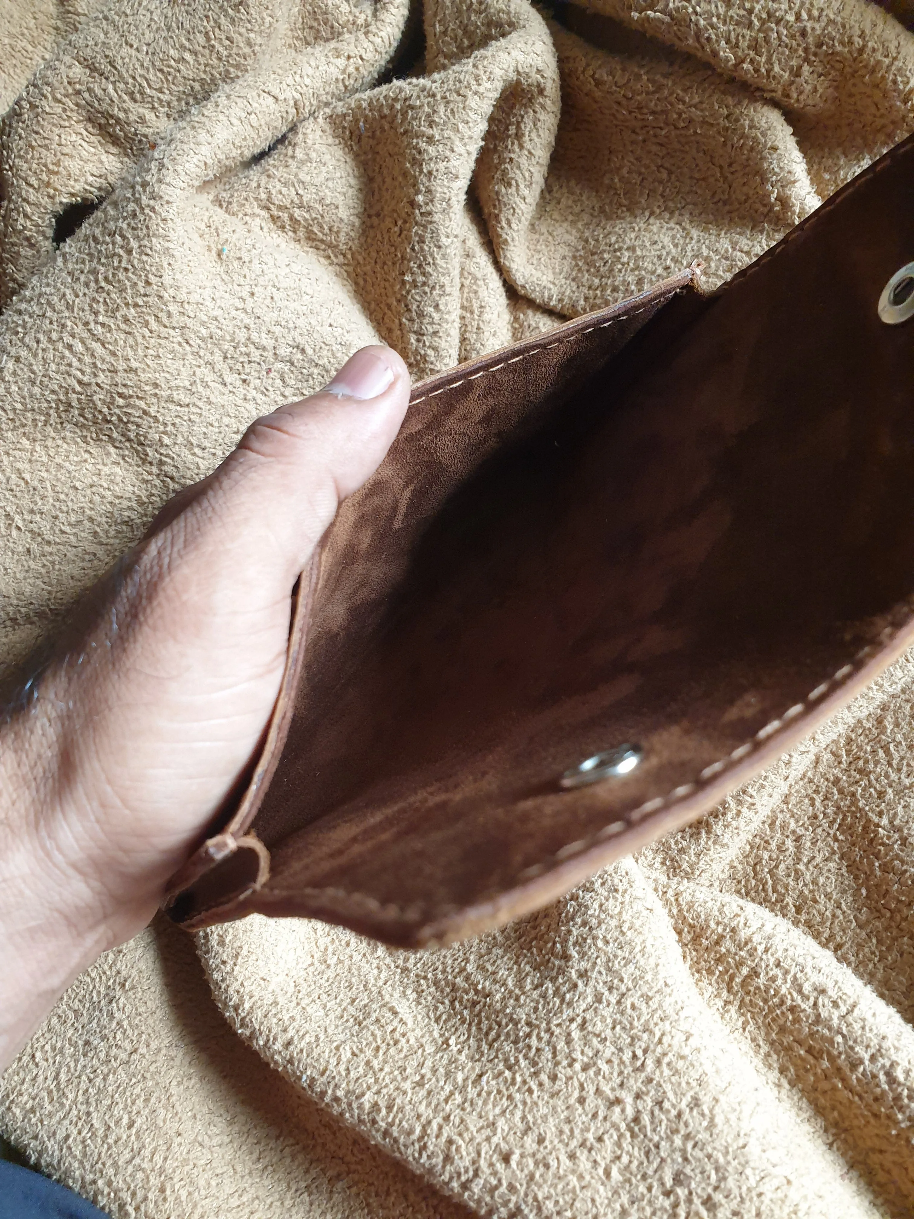 Handmade brown leather phone case