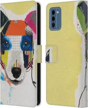 Head Case Designs Officially Licensed Michel Keck Whippet Dogs Leather Book Wallet Case Cover Compatible with Nokia NC300