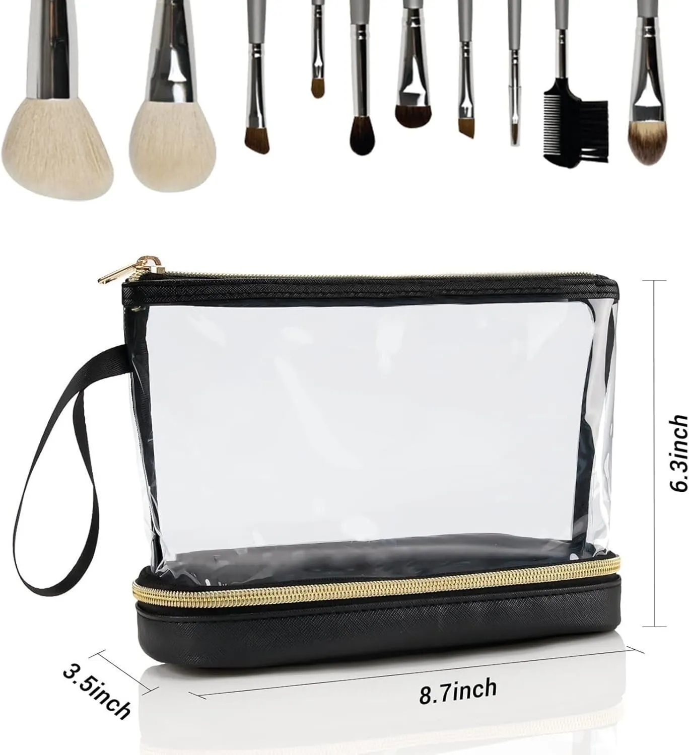 Heavy Duty Clear Travel Toiletry Bag - Transparent Waterproof Cosmetic Organizer with Zipper & Handle - for Makeup, Shaving & Essentials (pink,22 * 9 * 16cm)
