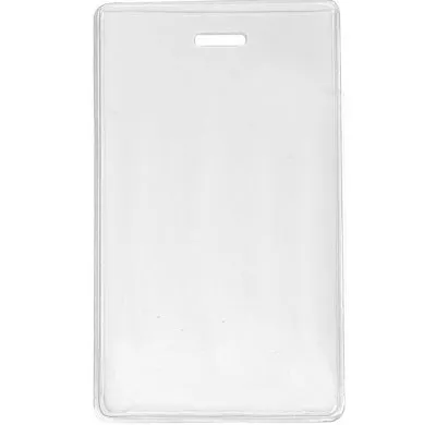 Heavy Duty Flexible Plastic Portrait ID Card Holder CH-IDCW21ES (100 Pack)