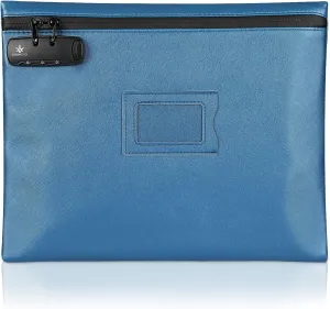 Heavy Duty Notary Supply Bag with Lock, 13.6 x 10 Inches for All Notary Journal, Stamp, Embosser, Ink Pad and Valuables Storage (Navy Blue, L)