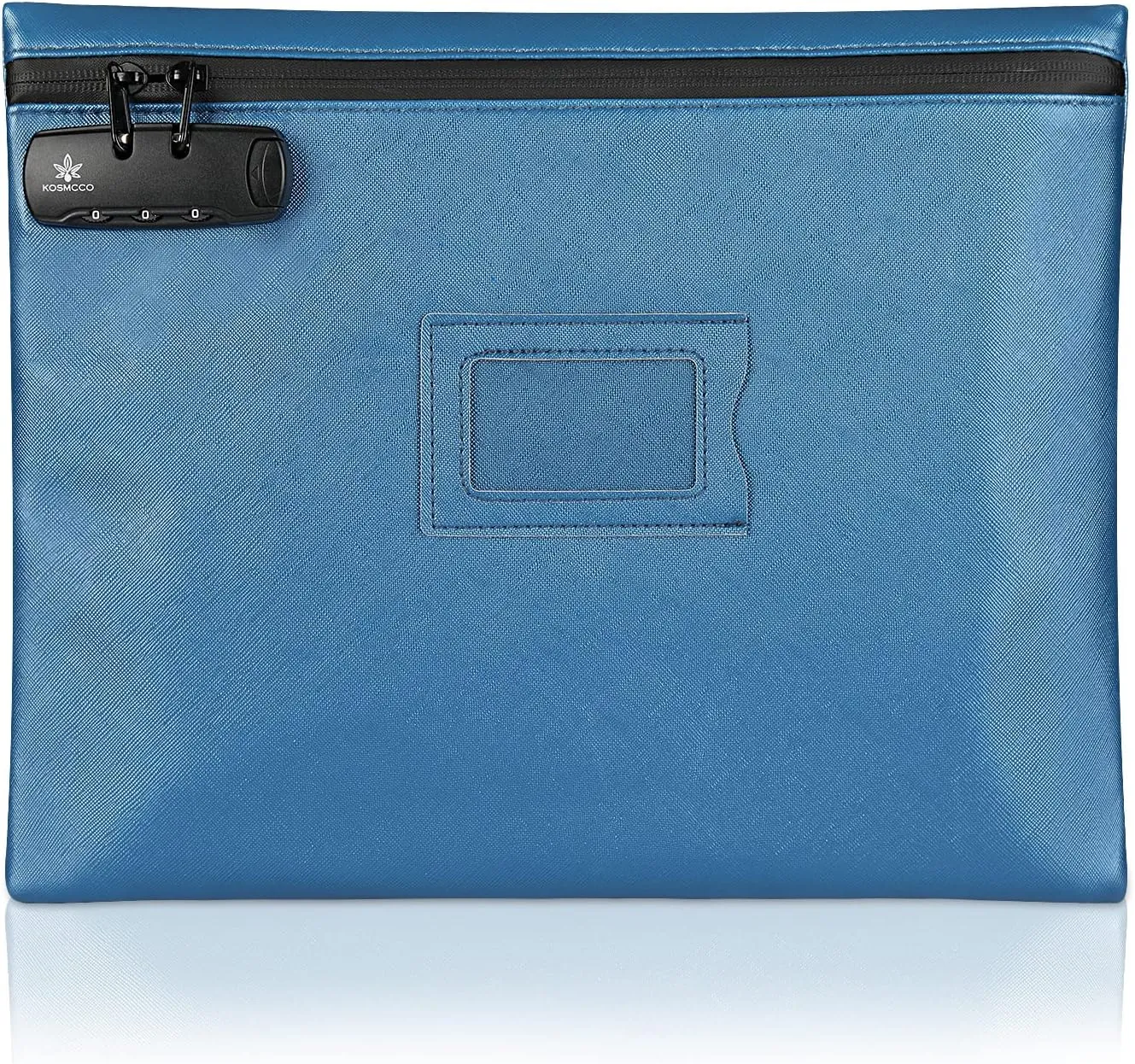 Heavy Duty Notary Supply Bag with Lock, 13.6 x 10 Inches for All Notary Journal, Stamp, Embosser, Ink Pad and Valuables Storage (Navy Blue, L)