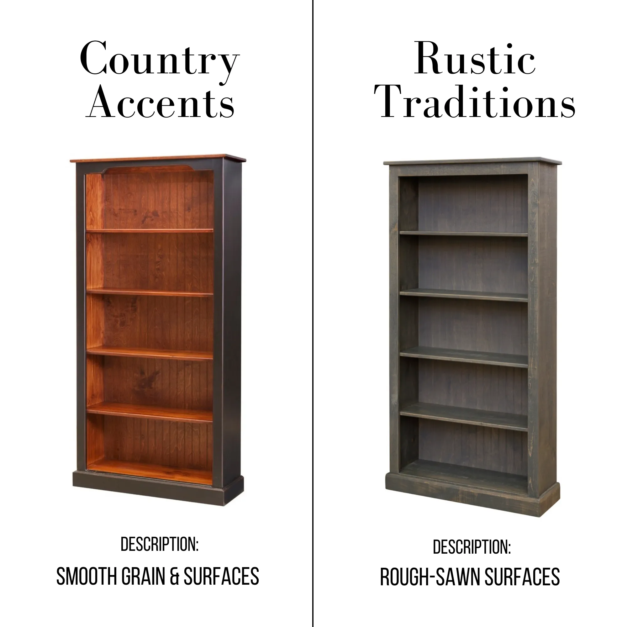 Hemingway - Amish Handcrafted 6ft Bookcase