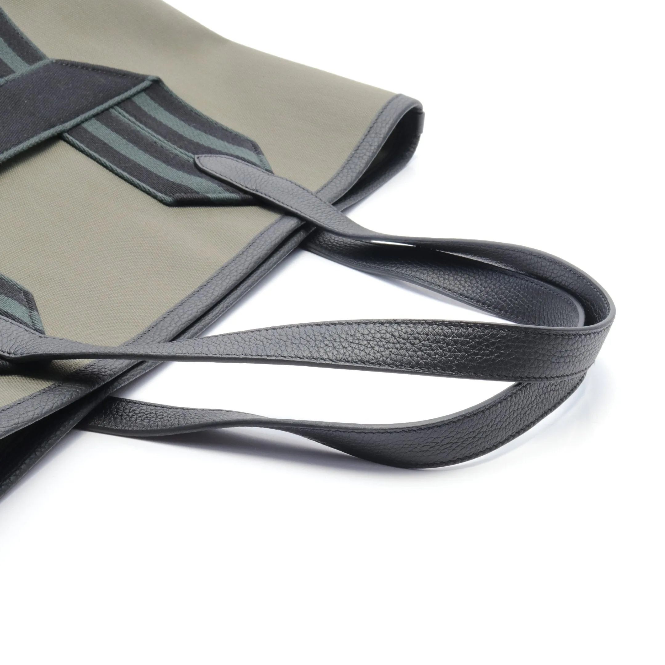 Hermes Pursangre Mm Veau Degré Shoulder Bag Tote Toile Military Clemence Leather Khaki Green Black B Stamp