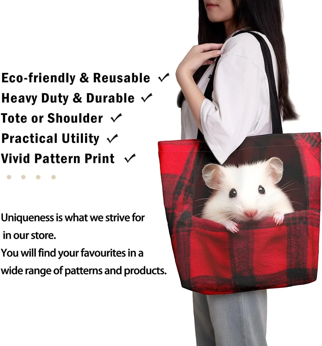 Hippo Canvas Tote Bag for Women,Cartoon Animal Large Capacity Gym Bag Garden Flower Cute Wildlife Cotton Bags