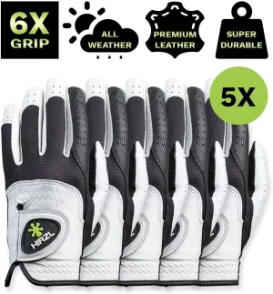 HIRZL Trust Control 2.0 Golf Gloves, All Weather Mens Golf Glove, White/Black, Kangaroo Leather Palm, Cabretta Leather Backhand, Trusted by Pro’s, Sweat Free, Ultimate Grip