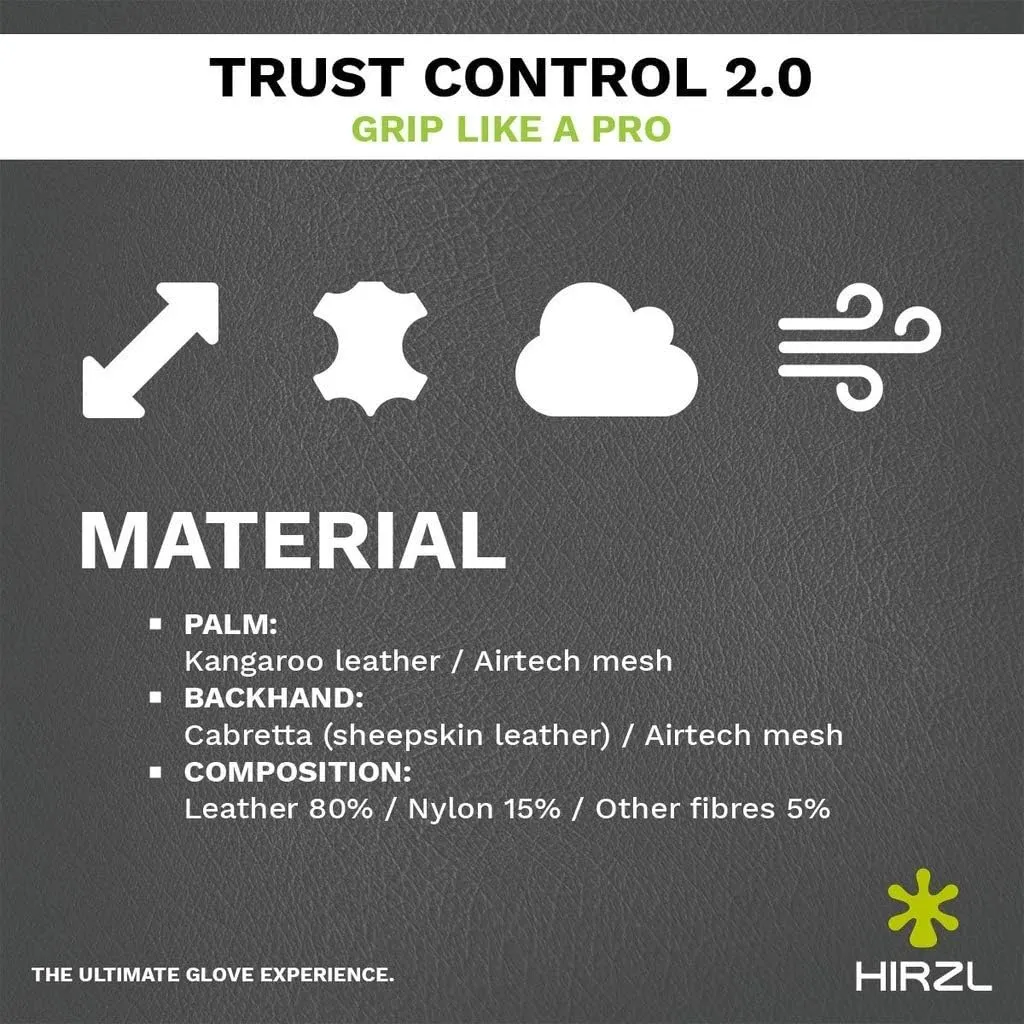 HIRZL Trust Control 2.0 Ladies Golf Gloves – All Weather Womens Golf Glove (White/Black) | Kangaroo Leather Palm | Cabretta Leather Backhand | Trusted by Pros | Sweat Free, Ultimate Grip, Stretch Fit