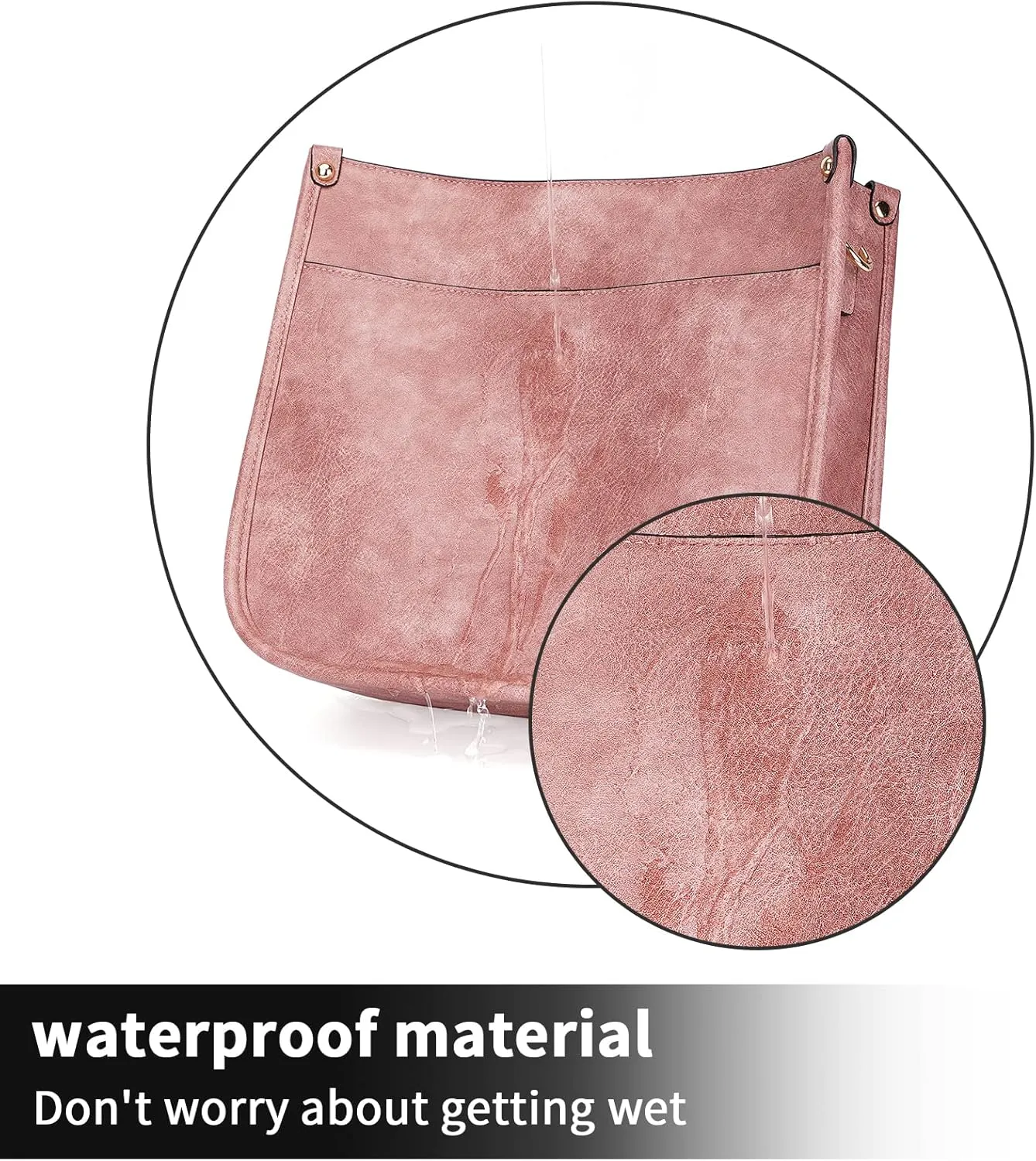 HKCLUF Crossbody Bags for Women Trendy Vegan Leather Hobo Handbags With 2PCS Adjustable Guitar Strap Shoulder Bucket Bags