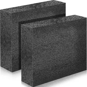 Hoolerry 2 Pcs Customizable Polyethylene Foam Packing Inserts for Cases Thick Polyethylene Foam Sheet for Packaging and Crafts(Black,12" x 10" x 3.125")
