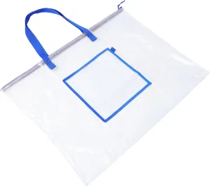 Housoutil Large Pvc Bag for Art Supplies Heavy Duty Poster Board Holder Zipper Handle