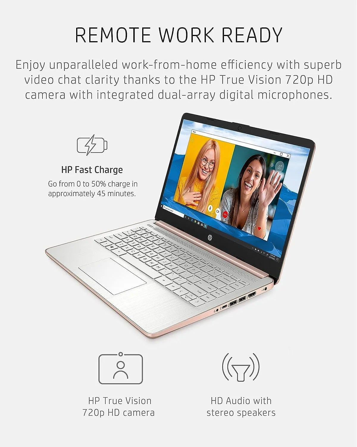 HP 14 Laptop • Back to School Limited Edition with Microsoft 365 • 4-Core Intel CPU • 16GB RAM •1600GB Storage (64GB OnBoard   512GB P500 Portable SSD   1TB OneDrive) • Pink • Win 11