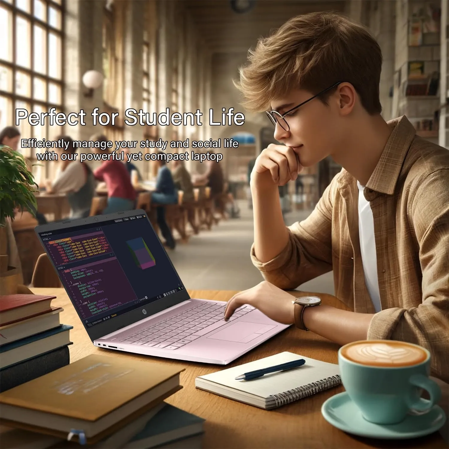 HP 14 Laptop • Back to School Limited Edition with Microsoft 365 • 4-Core Intel CPU • 16GB RAM •1600GB Storage (64GB OnBoard   512GB P500 Portable SSD   1TB OneDrive) • Pink • Win 11