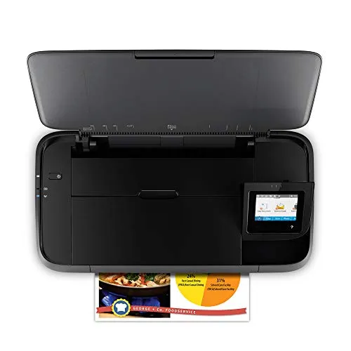HP OfficeJet 250 All-in-One Portable Printer with Wireless & Mobile Printing, Works with Alexa (CZ992A), Black, Normal
