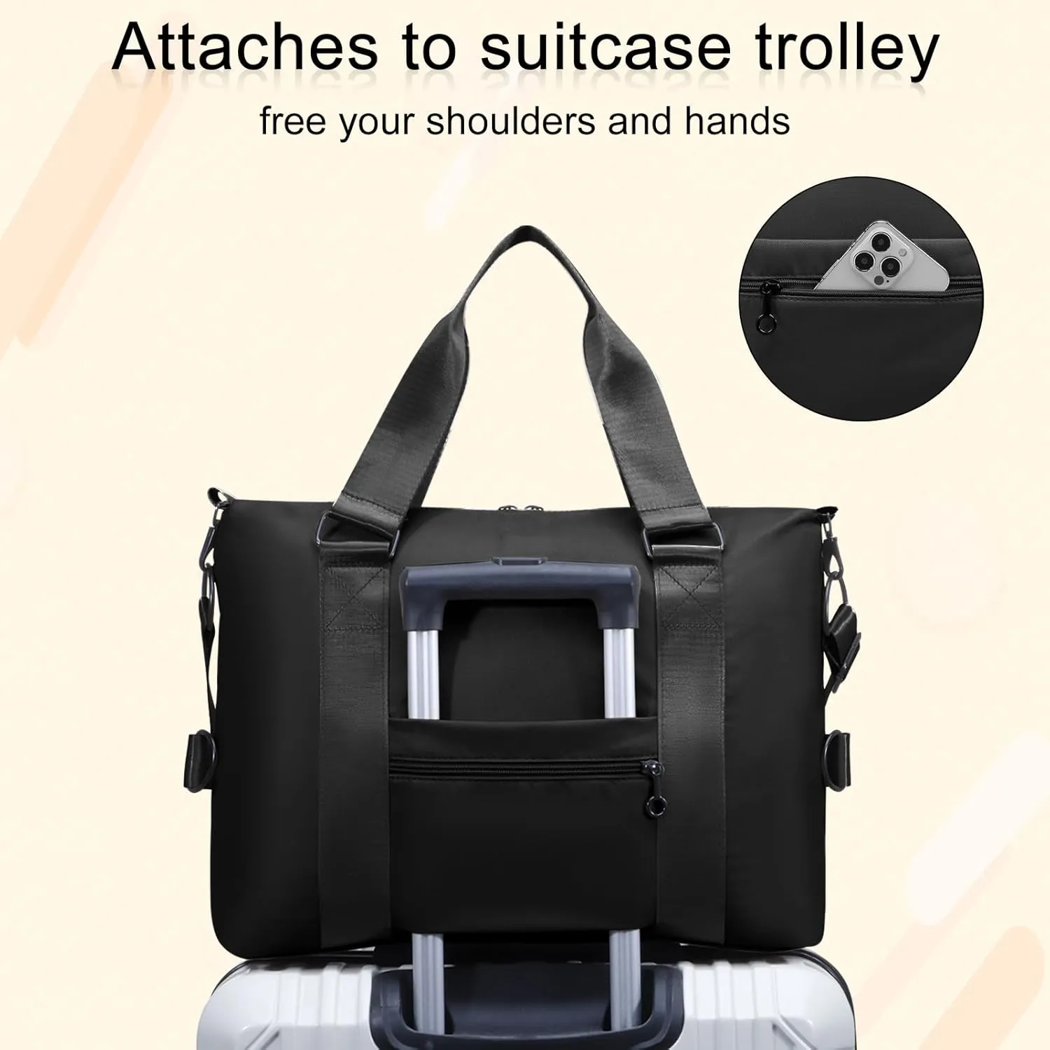 HUA ANGEL Women's Waterproof Sports Duffle Bag - Large Capacity Gym Bag Multi-Pocket for Travel Fitness Yoga Work and Weekend