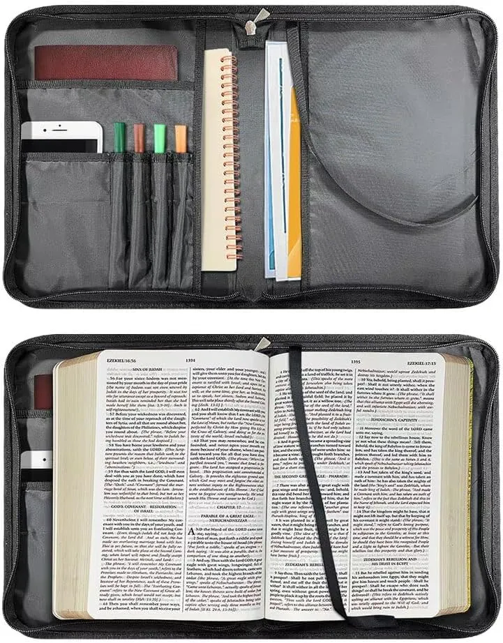 Hummingbird Almond Blossoms Bible Carrying Case Zippered Bible Bag PU Leather Scripture Bag Case Waterproof Book Cover Protector Bible Carrying Tote Cases for Bible Study Suppliers