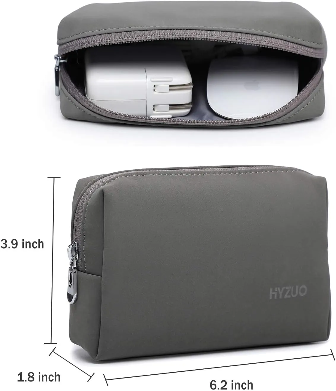 HYZUO 13 Inch Laptop Sleeve Bag for MacBook Air 13 M3 M2 M1 2024-2018, MacBook Pro 13 M2 M1 2024-2016, 13 iPad Pro/Air M4 M2, Surface Pro, XPS 13, Faux Suede Leather Case with Pouch, Dark Gray-H