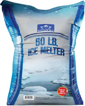 Ice Melt Safer for Concrete - 50 lb Snow Calcium Salt Ice Melt, Salt for Snow and Ice Removal, Sidewalk Salt, Driveway Salt, Snow Melt is Effective Up to -15
