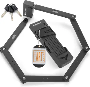 ICOCOPRO Folding Bike Lock, 3.28 FT Heavy Duty Bike Chian Lock with Bracket & 3 Keys, High Security Anti Theft Bicycle Lock for E Bike Scooter, MTB, Racing Bike, Motorcycle (Black-Vine)