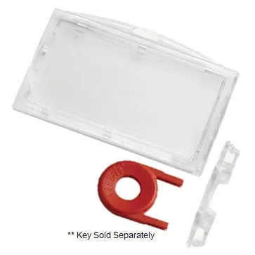 ID Plastic Card Holder Clear / Frosted Lockable Universal CH-IDCW609 - Pkt 100