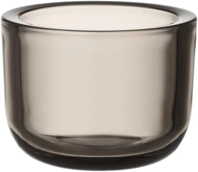 Iittala Valkea Glass Tea Light Holder, Linen, 60 mm