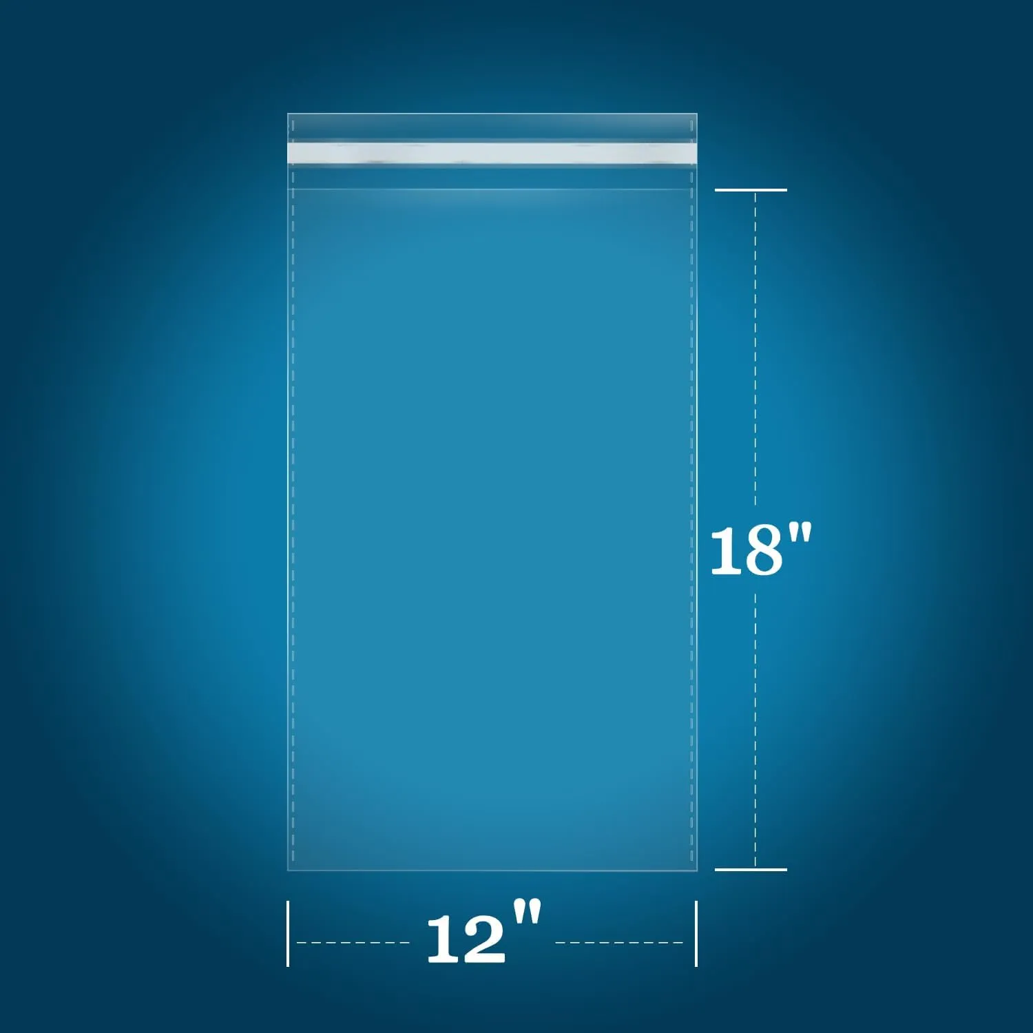 iMailer - 100 Count - 12" x 18" Clear Cellophane Bags Self Seal- Cello Large Resealable Plastic Poly Bags for Clothing, T-Shirts, Pants