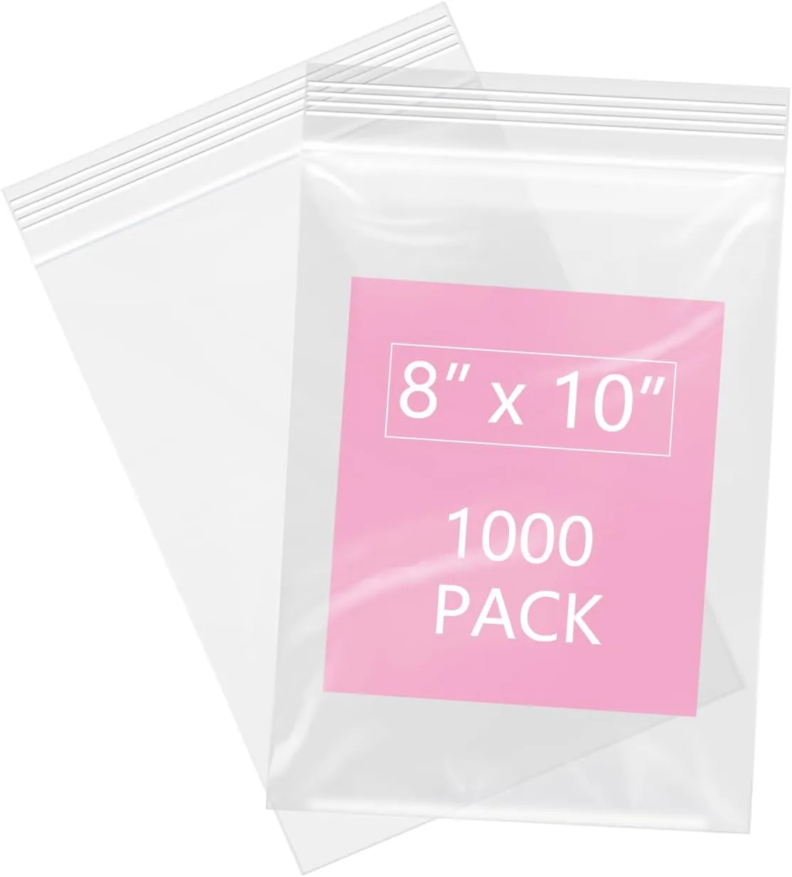 iMailer - 1000 Pcs- 8" x 10" Plastic Zip Poly Bags- Clear Resealable Zip Bag for Art Prints, Brochure, Photoes, Handicraft Gift