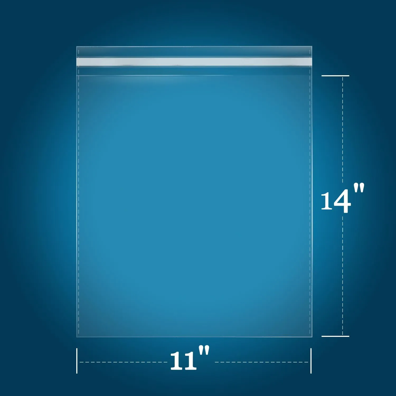 iMailer - 200 Count - 11" x 14" Self Sealing Cellophane Bags- Large Clear Cello Plastic Poly Bags for Prints, Photos, Documents, Clothing, T-Shirt