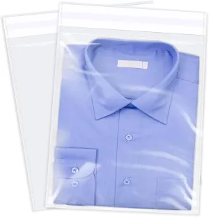 iMailer - 200 Count - 12" x 15" Self Seal Clear Cellophane Bags- Resealable Plastic Poly Cello Bags for Clothing, T-Shirts, Pants