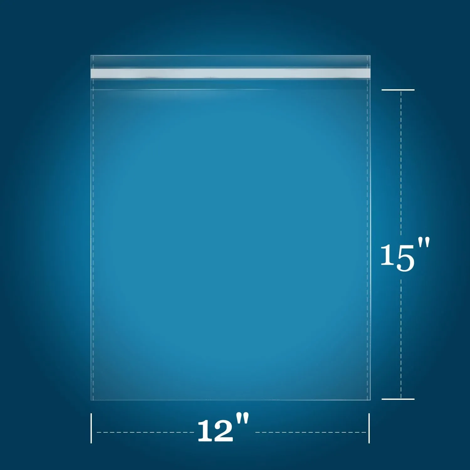 iMailer - 200 Count - 12" x 15" Self Seal Clear Cellophane Bags- Resealable Plastic Poly Cello Bags for Clothing, T-Shirts, Pants