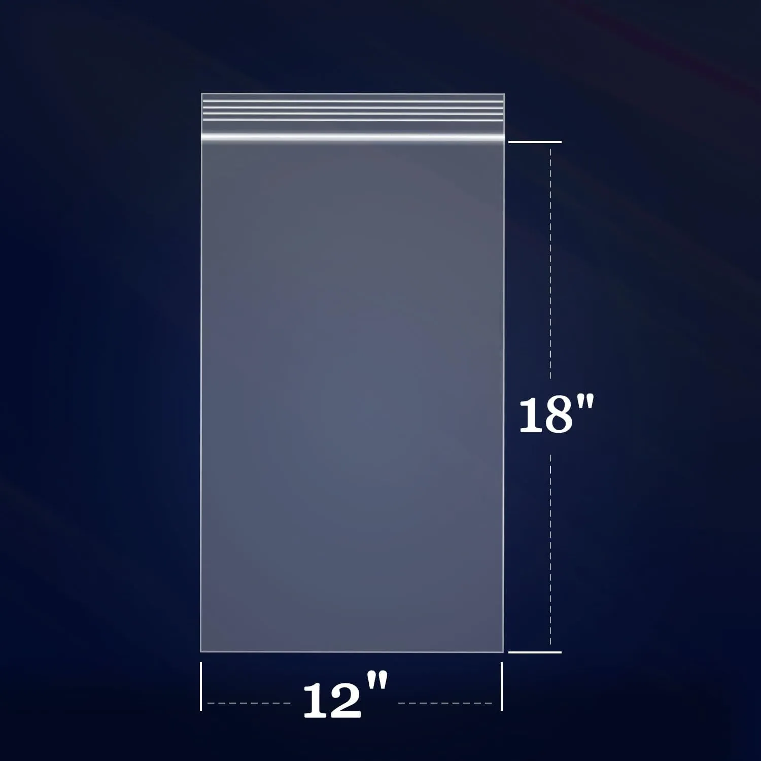 iMailer - 200 Count - 12" x 18" Large Zip Bags - Clear Reclosable Zip Plastic Poly Bags for Storage, Clothing, T-Shirts, Pants