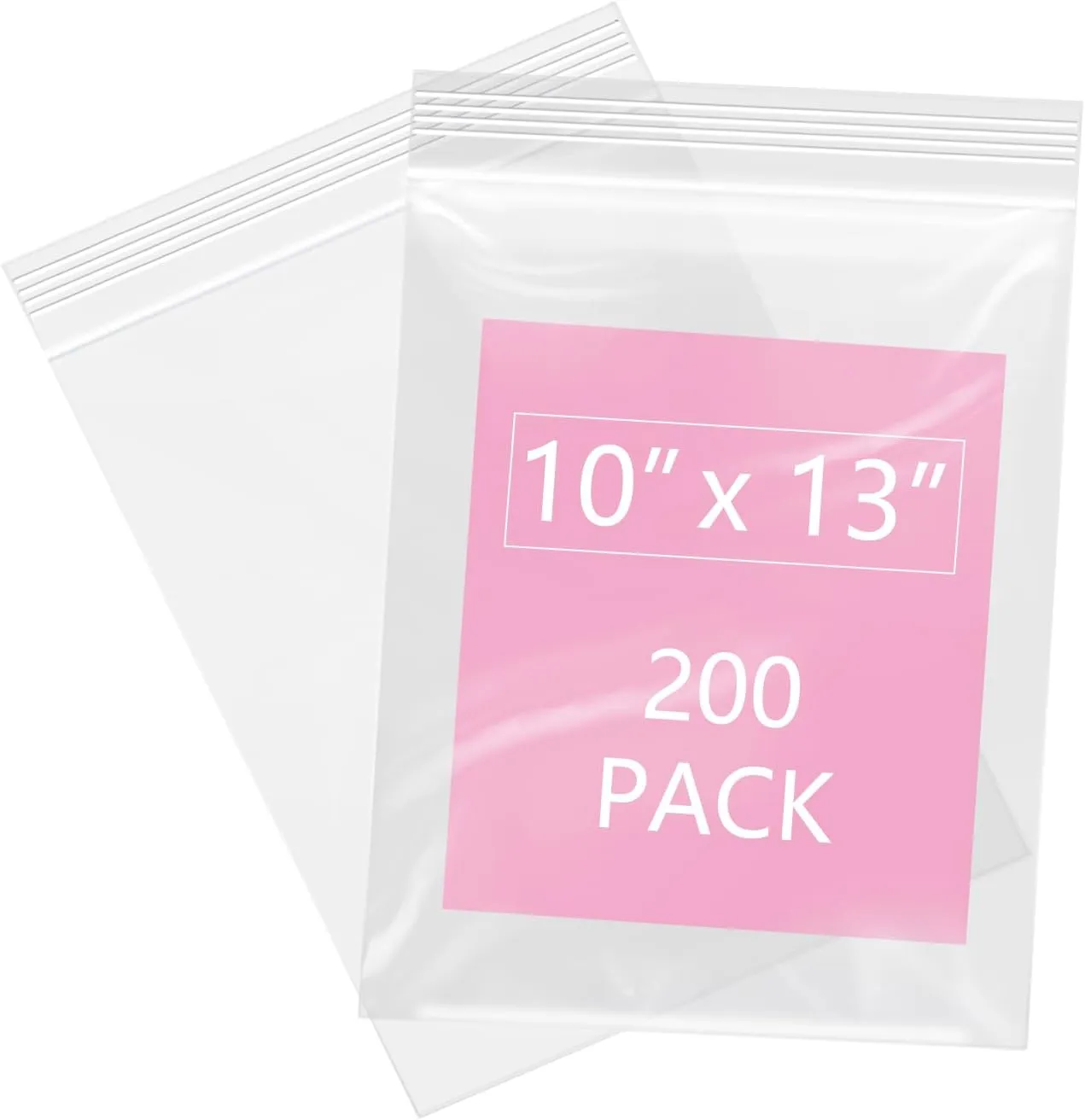 iMailer - 200 Pcs- 10" x 13" Clear Zip Bags - Reclosable Plastic Zip Poly Bags 2 Mil for Prints, Photos, Documents, Clothing, T-Shirt