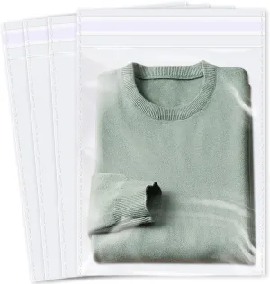 iMailer - 200 Pcs -12" x 18" Clear Plastic Cellophane Bags-Resealable Self Sealing Cello Poly Bags for Prints, Photos, Documents, Clothing, T-Shirt