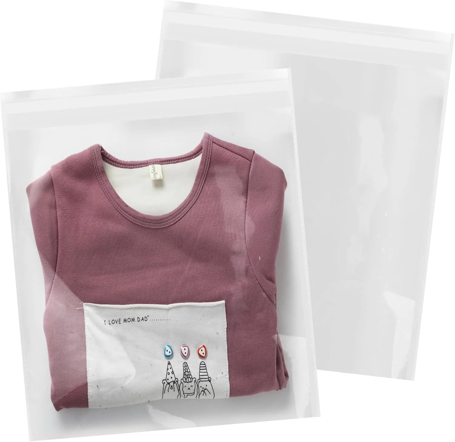 iMailer - 500 Pack - 13" x 15" Clear Cellophane Bags Large -Self Seal Cello Resealable Plastic Poly Bags for Clothing, T-Shirts, Pants