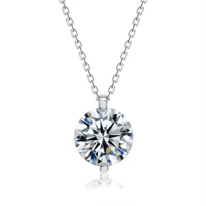 INALIS 925 Sterling Silver Pendant Dazzling 5A Clear Cubic Zirconia Romantic Necklaces