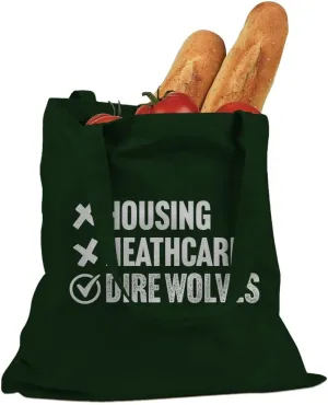 Indica Plateau Housing Healthcare Dire Wolves Cotton Canvas Tote Bag