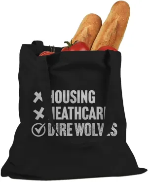 Indica Plateau Housing Healthcare Dire Wolves Cotton Canvas Tote Bag