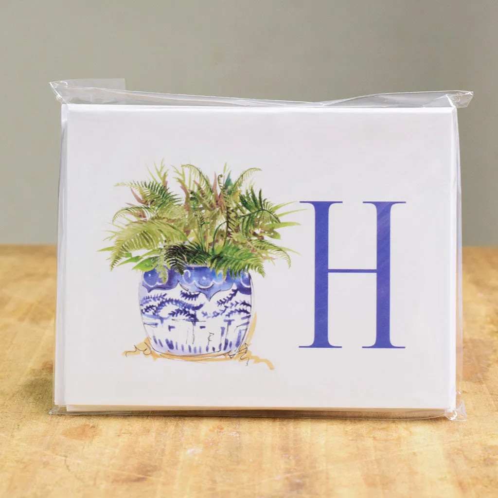 Initial Ginger Jar Notecard Set