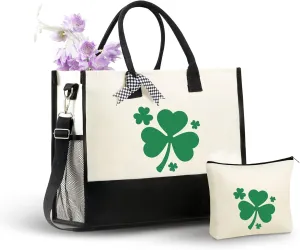 InnoBeta Irish Gifts for Women Canvas Tote Bag, Irish Gifts Tote with Top Zipper Closure and Shoulder Strap for Birthday, Mother's Day, Christmas