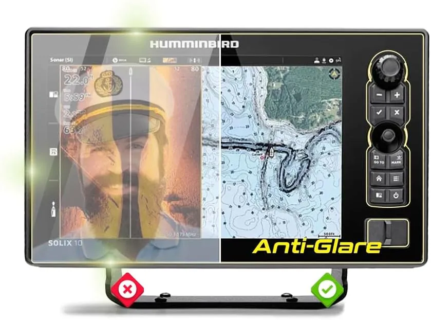 IPG Anti-Glare Made for Humminbird SOLIX 10 CHIRP MEGA SI G3 Display Matte Finish Screen Protector Film, Perfect for Outdoor Use for Solix10