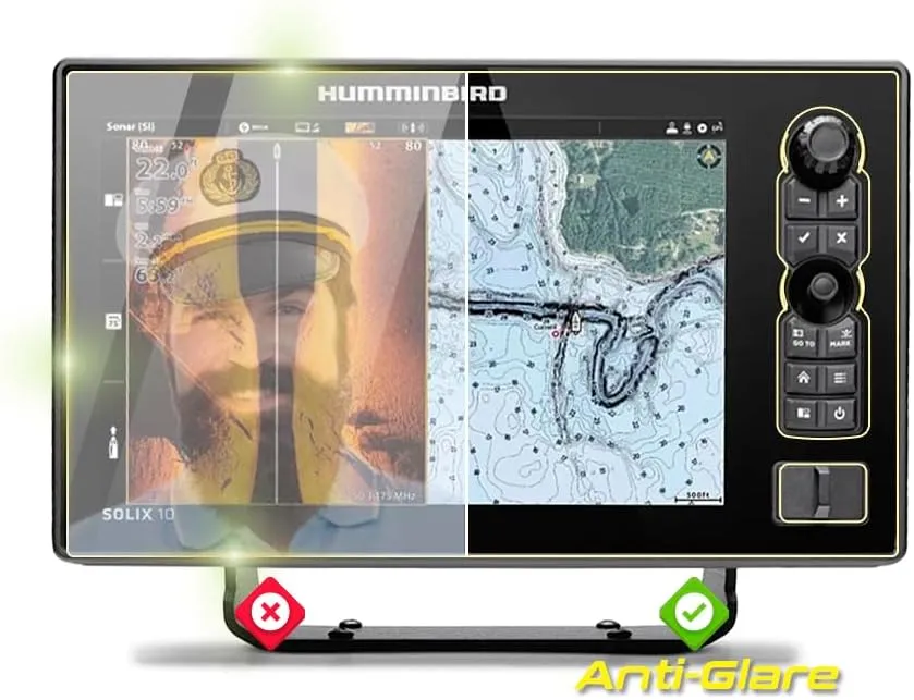 IPG Anti-Glare Made for Humminbird SOLIX 10 CHIRP MEGA SI G3 Display Matte Finish Screen Protector Film, Perfect for Outdoor Use for Solix10