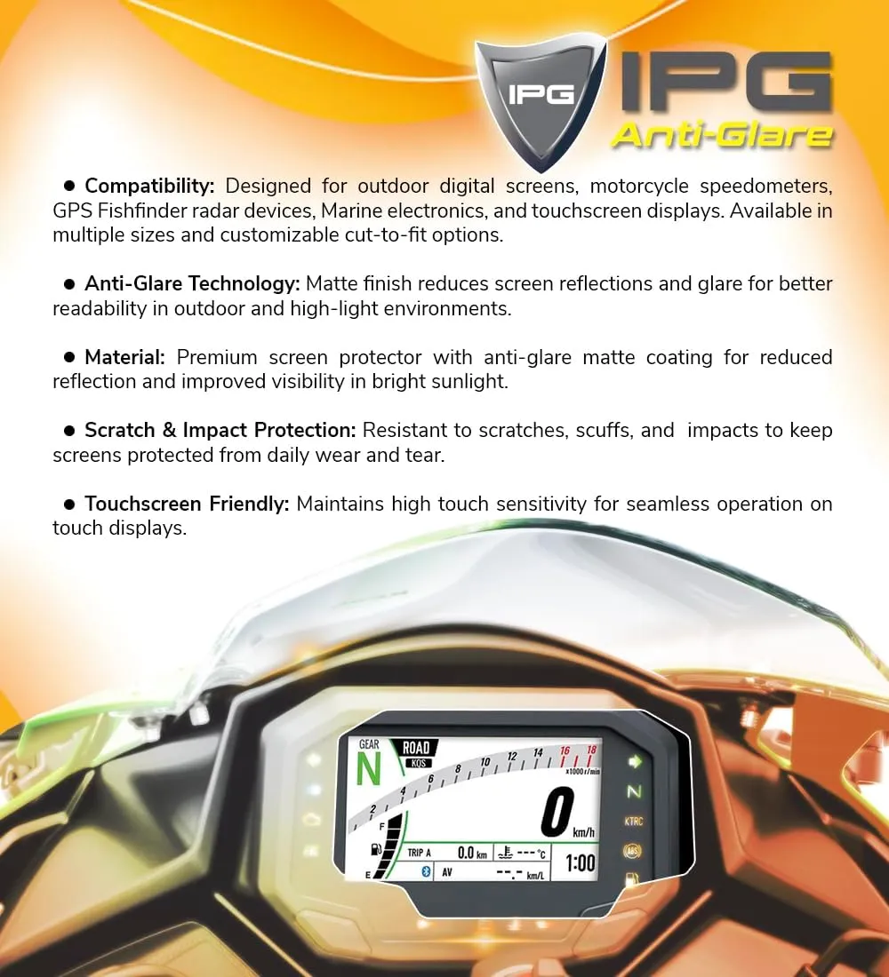 IPG Anti-Glare Made for Humminbird SOLIX 10 CHIRP MEGA SI G3 Display Matte Finish Screen Protector Film, Perfect for Outdoor Use for Solix10