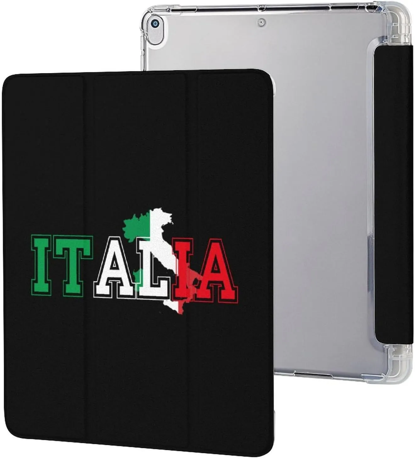 Italia Flag Colors Italia Map Protective Case Compatible with Ipad 2017/2018/Air1/Air2/Air3/Pro with Pen Slot Kickstand