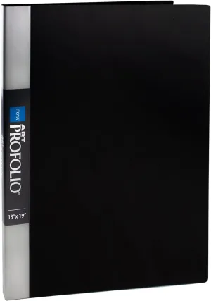 Itoya Original Art ProFolio 13x19 Black Photo Album Book with 48 Pages - Protective Binder with Plastic Sleeves