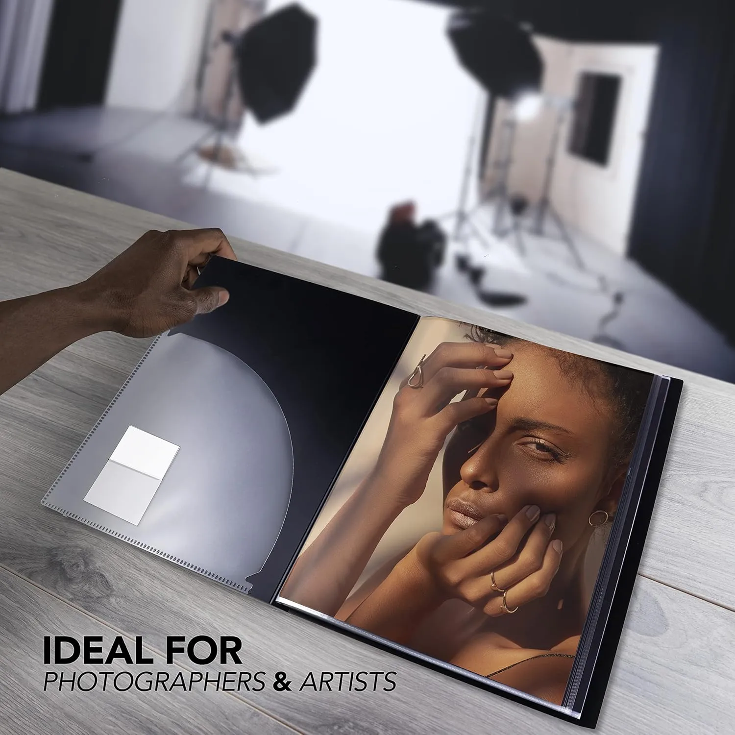 Itoya Original Art ProFolio 13x19 Black Photo Album Book with 48 Pages - Protective Binder with Plastic Sleeves