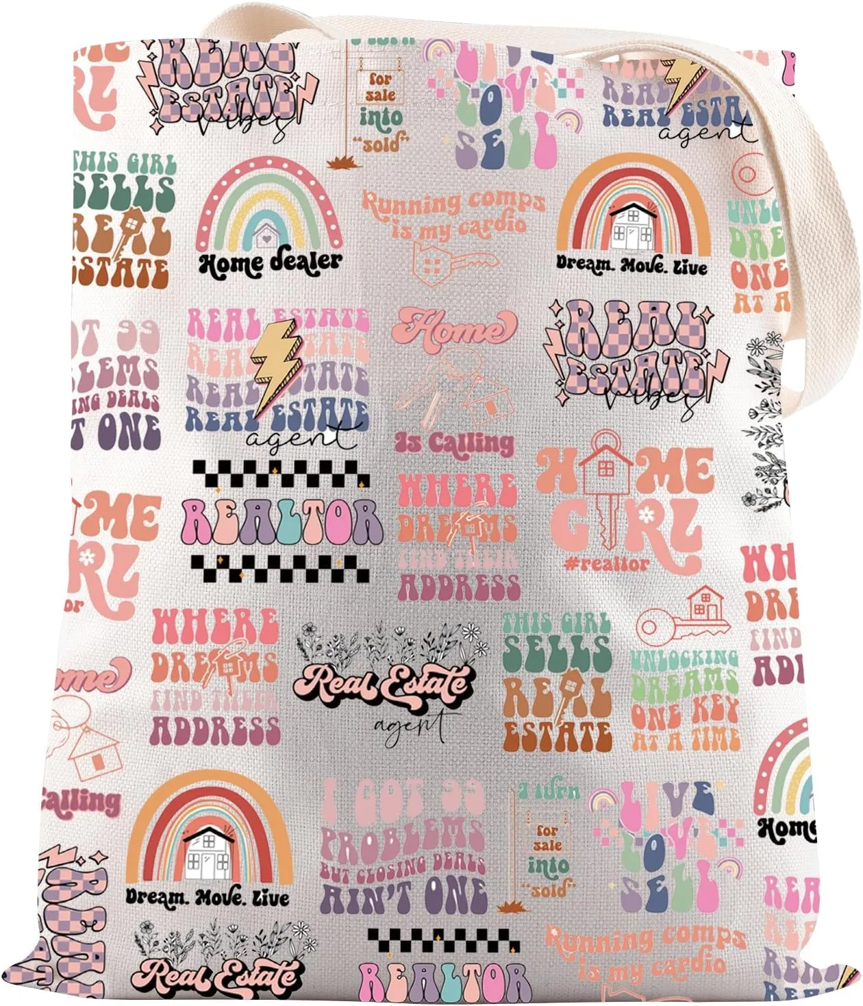 JNIAP Home Dealor Gift Real Estate Tote Bag Realtor Life Gift For Her