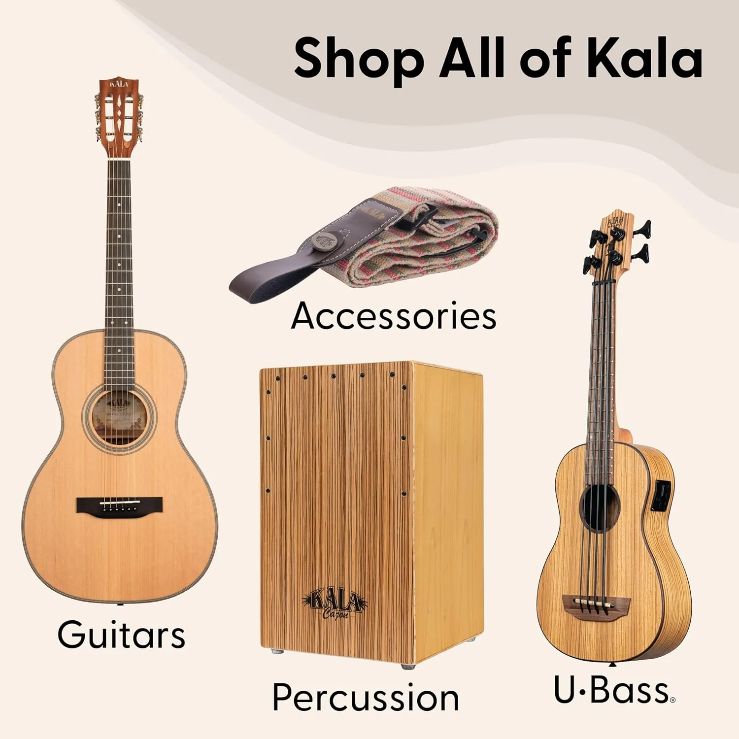 Kala Brand Music Co. The Waterman Sea Glass Collection, 4-String Ukulele, Right, Cobalt Blue, Soprano (KA-WMT-BL-S)